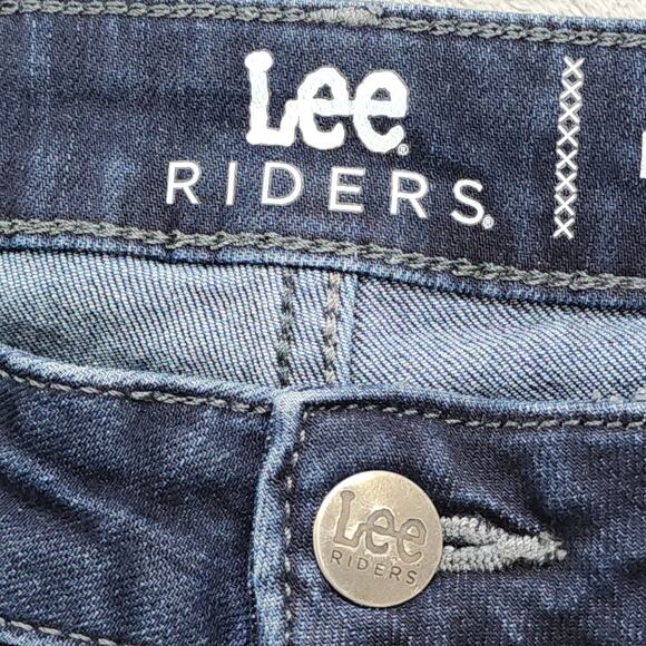 Lee Riders Jeans Womens‎ Size 18L Blue Dark Wash Mid Rise Skinny Jeans Stretch - Picture 4 of 12